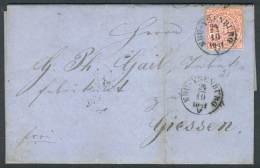 Complete Folded Letter Sent From Neu-Ysenburg To Giessen On 24/OC/1871, Franked By Michel 21, Very Fine Quality! - Other & Unclassified