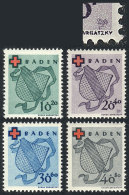 Yvert 38/41, 1949 Red Cross, Complete Set Of 4 Values Very Lightly Hinged. The 20+40 Value With VARIETY: Color Spot... - Autres & Non Classés