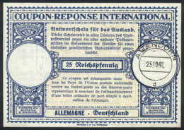 International Reply Coupon (IRC) Of 25Pf., With Postmark Of Attendorn 25/OC/1941, VF Quality! - Other & Unclassified