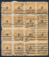 Lot Of Blocks Of 4 Or Larger Of Stamps Of The Inflation Period, All Used. Although Some Examples Have Minor... - Otros & Sin Clasificación