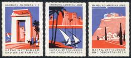 3 Cinderellas Of HAPAG Shipping Company, Hamburg-Amerika Linie, Very Nice, VF Quality, Rare! - Other & Unclassified