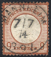 Sc.25, 1872 9Kr. Large Shield, Used, Good Example, Catalog Value US$375 - Otros & Sin Clasificación