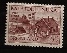 Danemark Groenland Grønland 1970 N° 64 ** Libération, WW2, Seconde Guerre Mondiale, Drapeau, Maison, Famille, Bois, Nazi - Neufs