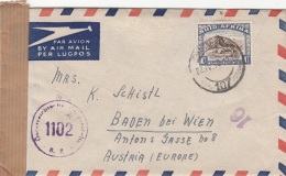 Zensurbrief Aus SÜDAFRIKA 1950 - Sondermarke Auf Flugpost-Brief (mit Inhalt) Gel.v.Johannesburg N.Baden B.Wien - Poste Aérienne