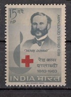 INDIA, 1963,  Red Cross Centenary, Health, Henri Dunant,  MNH, (**) - Ungebraucht