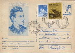 Romania - Postal Stationery Postcard With Stamp Moon Forest, Carpathian Deer - Covers & Documents