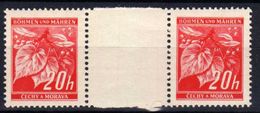 Böhmen Und Mähren 1939 Mi 22 ** Zwischenstegpaare [231113VII] @ - Unused Stamps