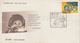 India  2001  Yuri Gagarin  Russian  Space Astronaut  PUNE  First Day Cover   #  92637  Inde Indien - Asie