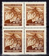 Böhmen Und Mähren 1941 Mi 64 ** Viererblock [241213III] @ - Unused Stamps