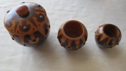 SERIE 3 ANCIENS POTS EN BOIS  (4 Scans) - Boîtes/Coffrets