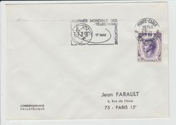 MONACO - MARCOPHILIE - TIMBRE RAINIER - CACHET JOURNEE MONDIALE DES TELECOMMUNICATIONS - Cartas & Documentos