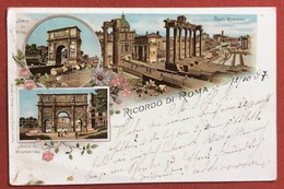 RICORDO DI ROMA  GRUSS AUS D'EPOCA PER L'ESTERO IN DATA  14/10/1897 - Parcs & Jardins