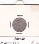 ISLANDA   25 AURAR   ANNO 1933  COME DA FOTO - IJsland