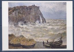 = Claude Monet, Etretat Mer Agitée, Carte Postale Huile Sur Toile, Musée Des Beaux Arts Lyon - Paintings