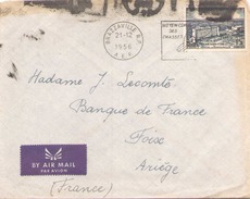 AEF ENVELOPPE DU 21 DECEMBRE 1956 DE BRAZZAVILLE A FOIX - Lettres & Documents