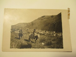 RUSSIA ? MONGOLIA ? BURYATIA ? KYRGYSTAN ? KAZAKHSTAN ? PASTURING SHEPHERD , BOY WITH RED ARMY TOPED HAT, OLD REAL PHOTO - Kirghizistan