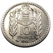 10 Francs - Monaco - 1946 - Cup Ni - TB+ - - 1922-1949 Louis II.