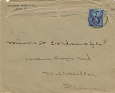 Lettre London Postage Revenue Pour Marseille France - Brieven En Documenten