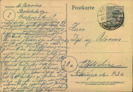 1948, Postkarte Mit 12 Pfg. AS Werstempel Mit Verschobenem Aufdruck Ab BERLIN-CHARLOTTENBURG 4 Mit Ost-Absender. - Cartoline - Usati