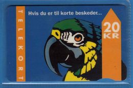 DANMARK - TELEFONKORT - PAPAGALLO - 20 KR   . Usata .   Vedi Descrizione. (6) - Parrots