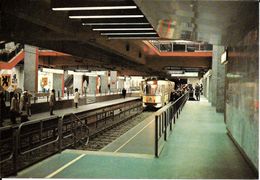 Bruxelles (1000) : Métro De Bruxelles, En Version Prémétro - Ligne 2, Station Porte De Namur. CPSM. - Transport Urbain Souterrain