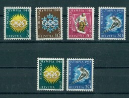 SWITZERLAND WINTER OLYMPIC GAMES 1948, BOTH GUM TYPES - Invierno 1948: St-Moritz