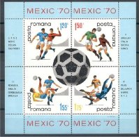 ROMANIA FOOTBALL/SOCCER SOUVENIR SHEET MNH 1970 - 1970 – Mexico