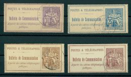 FRANCE, 4 DIFFERENT TELEPHONE STAMPS 1900-06 USED - Telegraaf-en Telefoonzegels