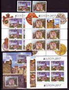 BULGARIA - 2017 - EUROPA - Fortresses - Set + Bl + 2 PF + Carnet - 2017