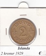 ISLANDA   2 KRONUR   ANNO 1929  COME DA FOTO - Islande