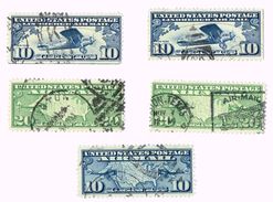 UNITED STATES POSTAGE * AIR MAIL * LINBERGH * TRANS-ANTLANTIC * Lot - 26 Stamps - 1a. 1918-1940 Oblitérés