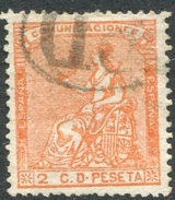 Ed 131. 2 Centimos Naranja De 1873 En Usado - Gebraucht