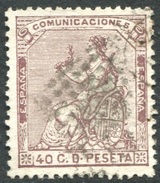 Ed 136 40 Centimos Castaño Violeta De 1873 En Usado - Gebraucht