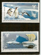 INDE. PRESERVATION DES RÉGIONS POLAIRES,  2 Timbres Neufs ** - Schützen Wir Die Polarregionen Und Gletscher