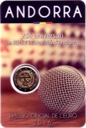 ANDORRE - 2 Euro 2016 - 25e Anniversaire De La Radio Et De La Télévision D'Andorre - Andorra