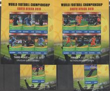 GUYANA, 2010, MNH, SOCCER, SOUTH AFRICA WORLD CUP, FINAL, 3RD PLACE GAME, INIESTA, ROBBEN, ALONSO, 2 SLTS+ 2 S/Ss - 2010 – South Africa