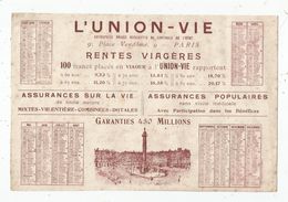 Calendrier , Grand Format , L'UNION - VIE , 1928 , Frais Fr : 1.55 Euros - Tamaño Grande : 1921-40