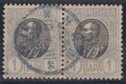 Serbia Kingdom 1905 Mi#84 Z - Vertically Laid Paper, Used Pair - Serbien