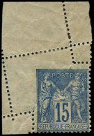 90   15c. Bleu, Cdf, PIQUAGE En CROIX, TB - Sonstige & Ohne Zuordnung