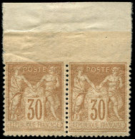 80   30c. Brun Jaune, DENTELE 3 CÔTES, PAIRE Bdf (ch. Sur Bdf), TB, Cote Maury - Sonstige & Ohne Zuordnung