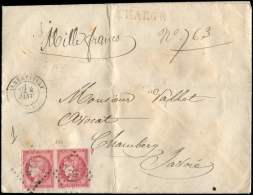 49   80c. Rose, PAIRE Filet Intact, Obl. GC 53 S. Env. CHARGE, Càd ALBERTVILLE 4/1, TB - Other & Unclassified