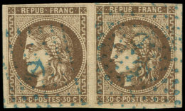 47   30c. Brun, PAIRE Obl. ANCRE BLEUE, TB, Cote Maury - Other & Unclassified