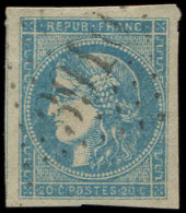 45C  20c. Bleu, T II R III, Nuance Claire, Obl. GC 3910, Belles Marges, Filet De Voisin à Gauche, TTB - Autres & Non Classés