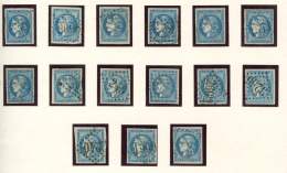 45B  20c. Bleu, T II R II, 15 Ex. Obl., TB - Sonstige & Ohne Zuordnung