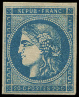 45Ba 20c. Bleu Foncé, T II, R II, Inf. Adh. En Angle, Néanmoins TTB - Autres & Non Classés