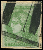 42B   5c. Vert-jaune R II, Obl. TYPO S. Fragt, RR, TB - Sonstige & Ohne Zuordnung