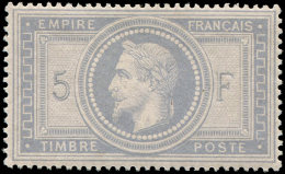 33    5f. Violet-gris, Fraîcheur Postale, Superbe, Certif. Calves - Autres & Non Classés