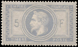 33    5f. Violet-gris, Fraîcheur Postale, Superbe, Certif. Calves - Other & Unclassified