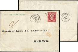 17Ba 80c. Rose TRES VIF, Obl. Los. K RETOUCHE, Càd K PARIS K 31/1/61, Arr. MADRID 3/2, TTB. C - Sonstige & Ohne Zuordnung