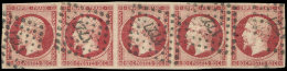 17A  80c. Carmin, BANDE De 5 Obl. PC 1727, Grandes Marges, Superbe - Other & Unclassified